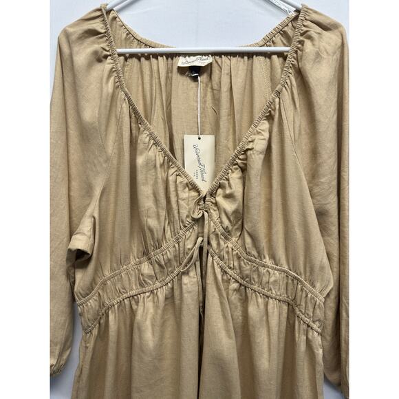 NWT Linen Blend Babydoll Midi with pockets Women Dress XL - Picture 5 of 12